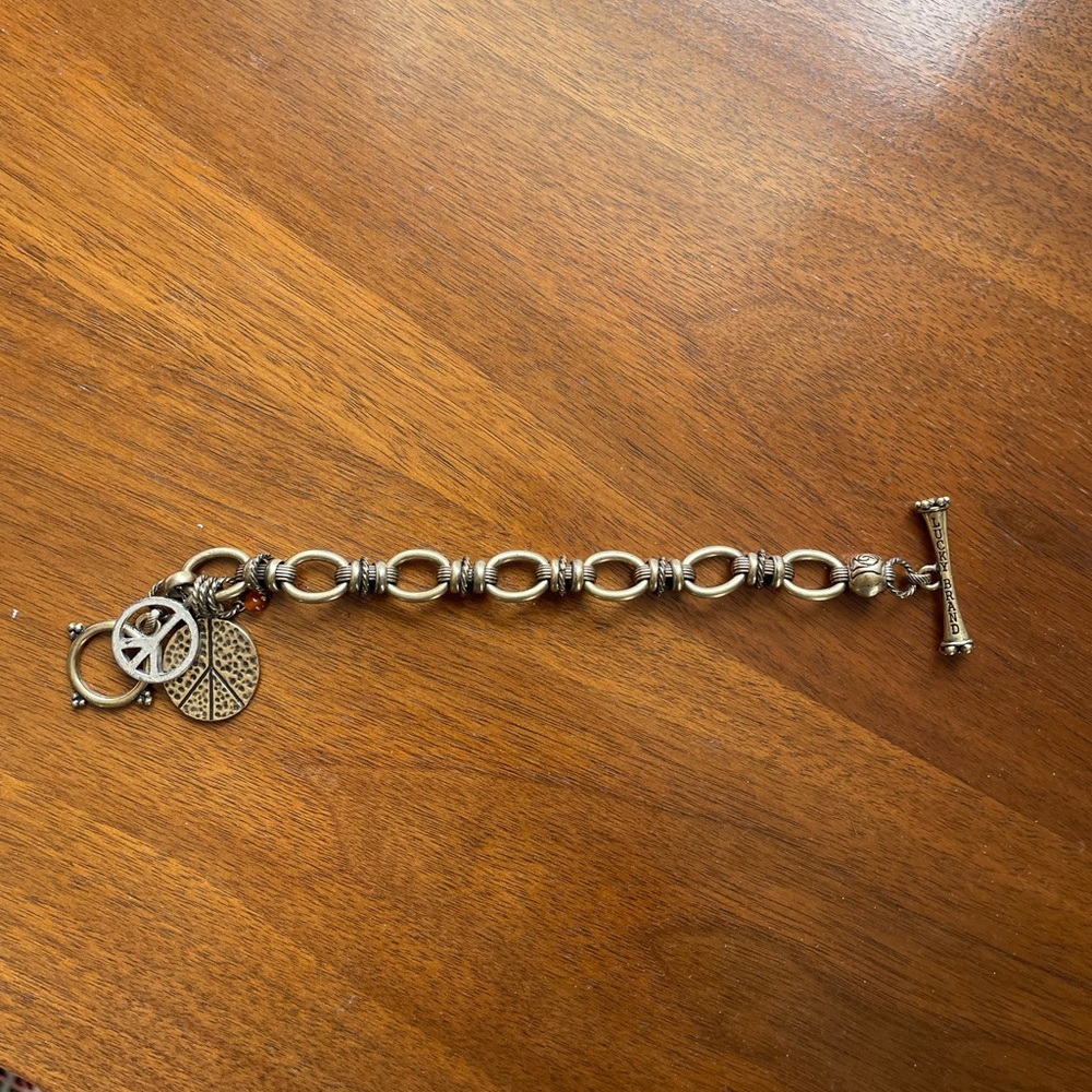 Lucky Brand Gold Tone Link Charm Toggle Bracelet - Picture 4 of 4